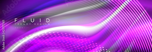 Fluid colors mixing glowing neon wave background, holographic texture
