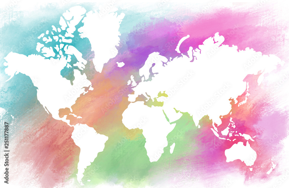 colorful world map background