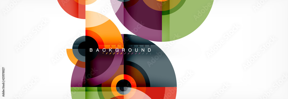 Fototapeta premium Vector circle composition, geometric minimal design illustration