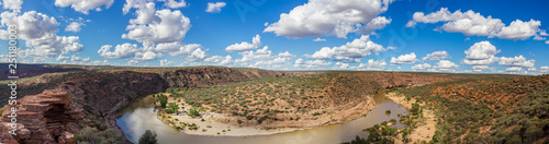 Panorama Stunning Kalbarri National Park with sandstone, vegetation and scenic gorge views in Western Australia