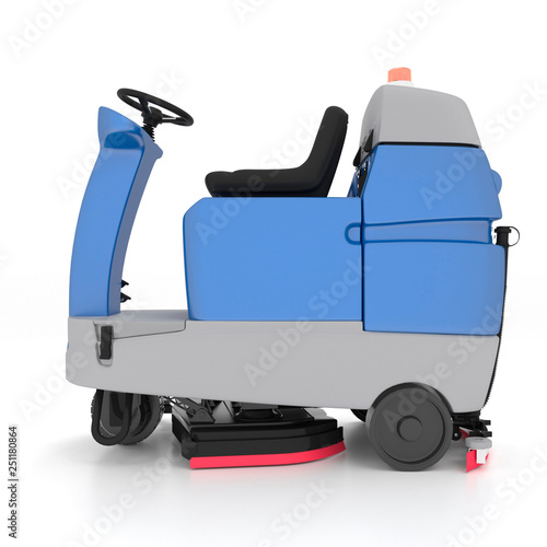 Photos 3d illustration of a gray-blue scrubber on a white background.