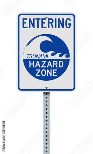 Entering Tsunami Hazard Zone sign