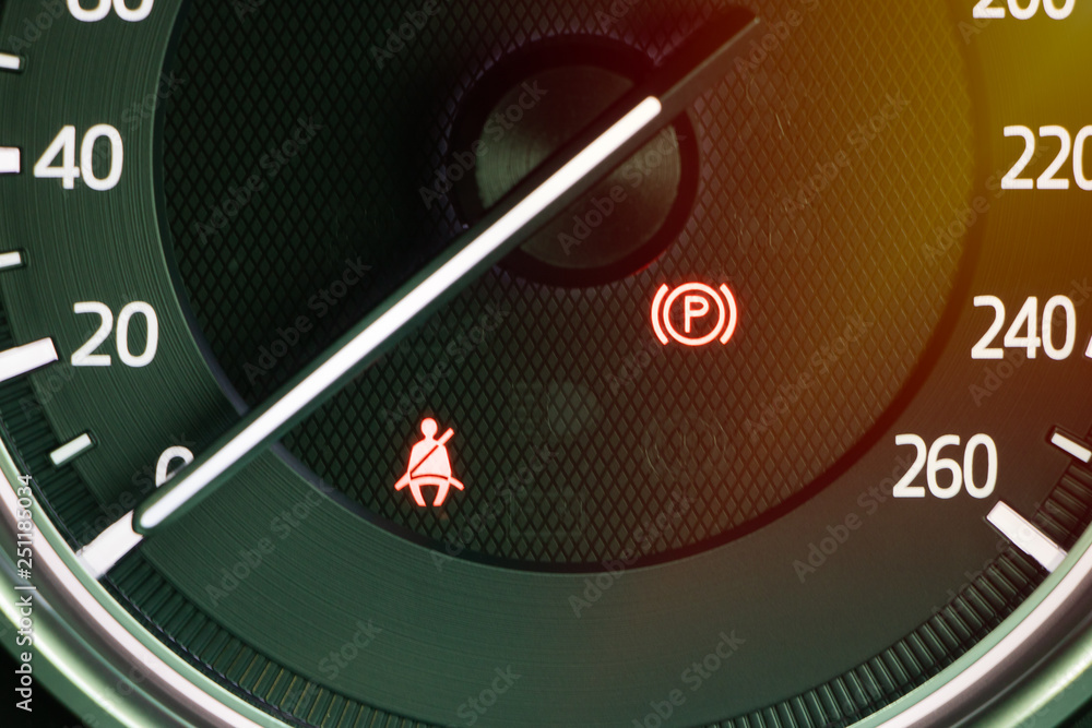 Fototapeta premium Warning light not wearing seat belt