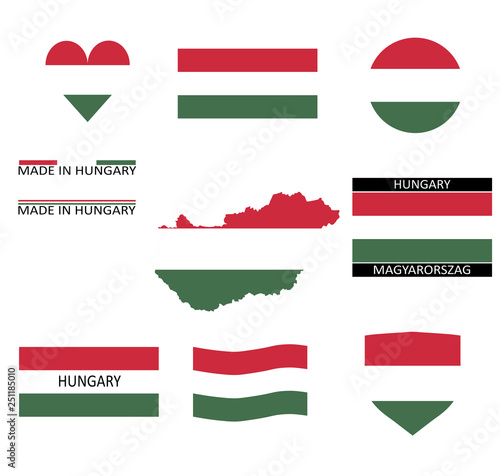 Drapeaux hongrois et une carte