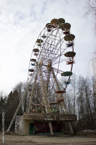 Wallpaper Mural Abandoned amusement park. Ferris wheel not used. Lithuania, Elektrenai Torontodigital.ca
