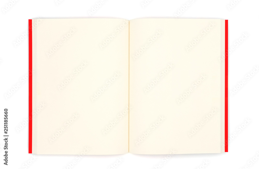 Openning notepad isolated on white background with copy space, Top view photo. Openning notepad isolated on white background with copy space, Top view photo.