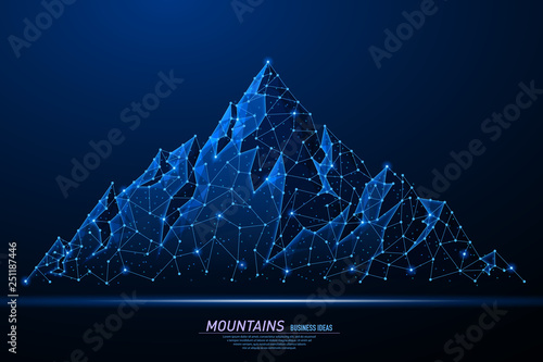 Abstract polygonal light of mountains