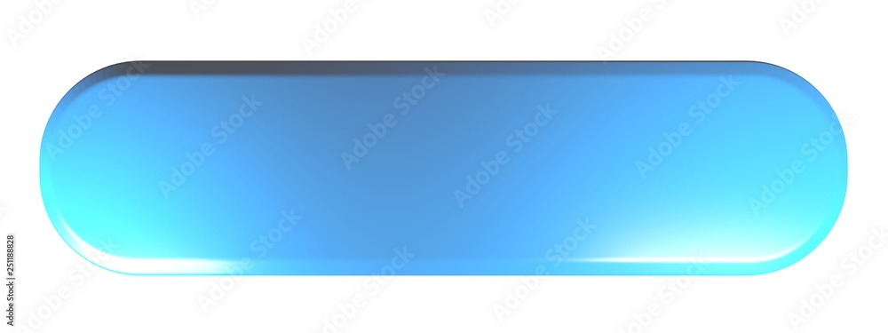 Blue rounded rectangle push button Empty - 3D rendering illustration Blue rounded rectangle push button Empty - 3D rendering illustration