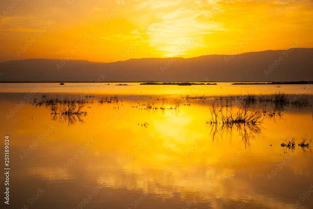 Sunrise in the Dead Sea