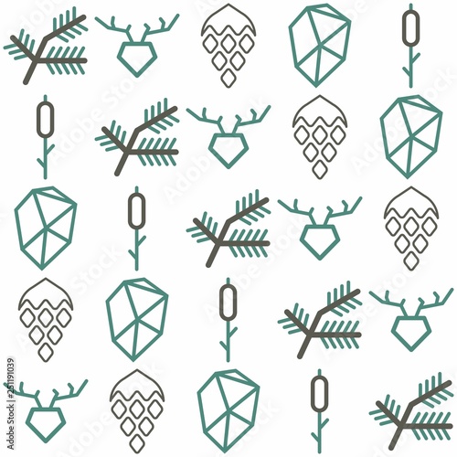 set of forest icons