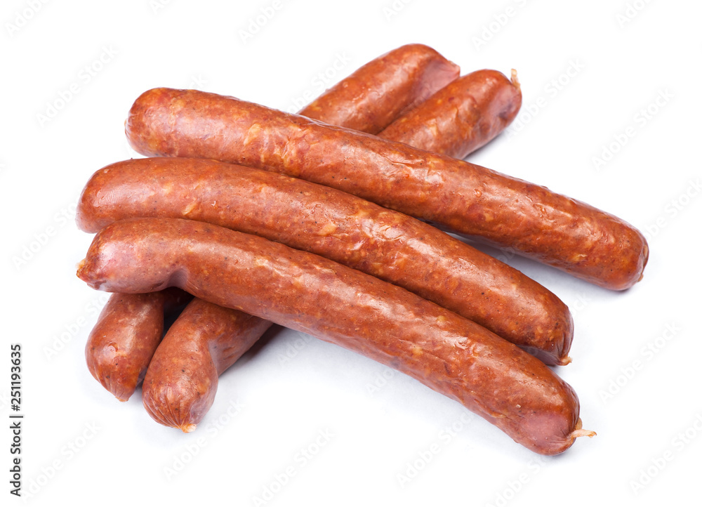 Stack of smoked sausages