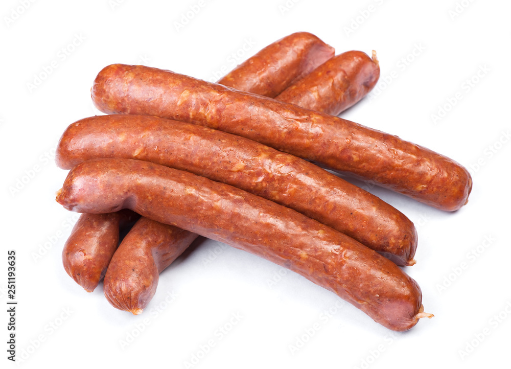 Stack of smoked sausages Stack of smoked sausages