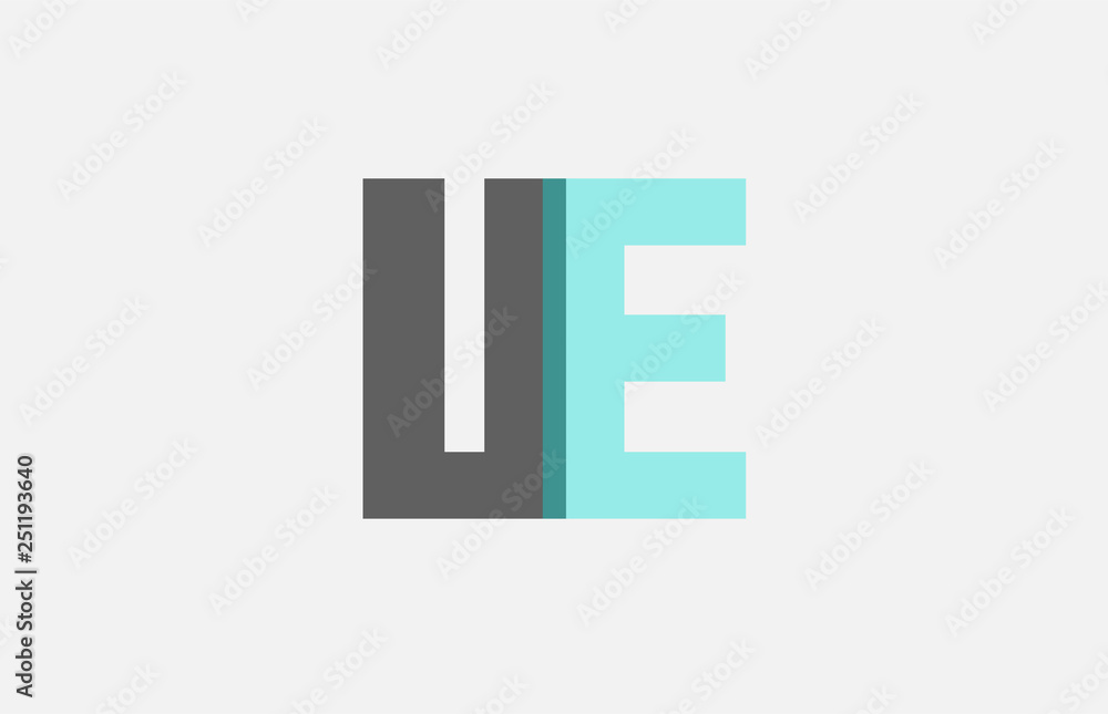 grey pastel blue alphabet letter combination UE U E for logo icon design grey pastel blue alphabet letter combination UE U E for logo icon design