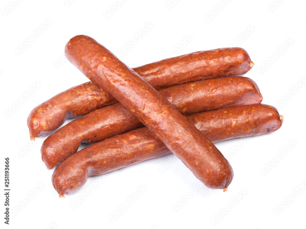 Stack of smoked sausages Stack of smoked sausages