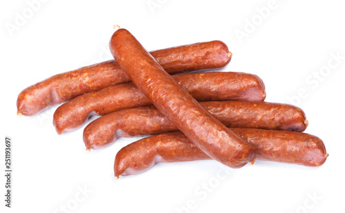 Stack of smoked sausages