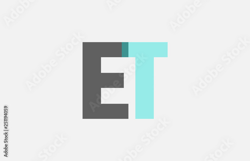 Free Download grey pastel blue alphabet letter combination ET E T for logo icon design - GFXLoad