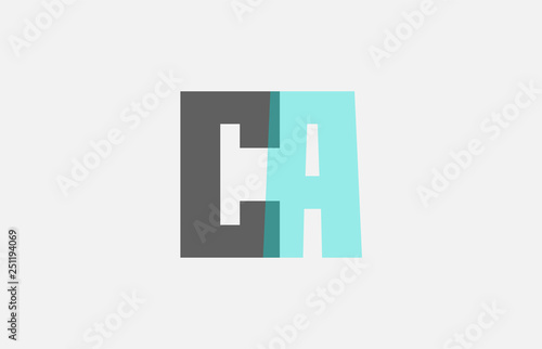 grey pastel blue alphabet letter combination CA C A for logo icon design