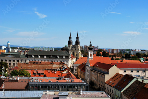 Картината върху платно The panorama view of Trnava historical center with the Saint Nicolas church, Slo