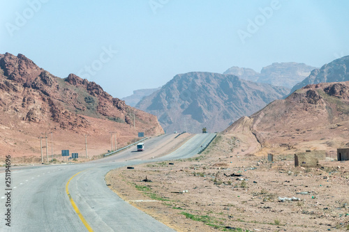 Highway 15 in mountains of Jordan.