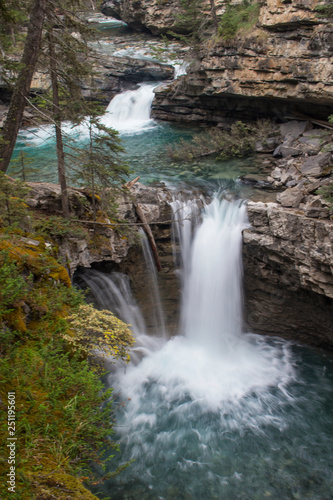 Waterfall in Johnston Canyon  Alberta  Canada.