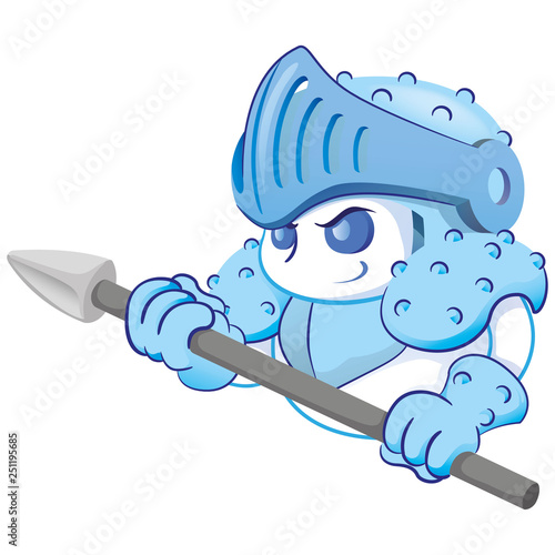 White blood cell mascot responsible for devesa of the body, diseases and other infections. Ideal for informative and institutional materials of medicine and health photo