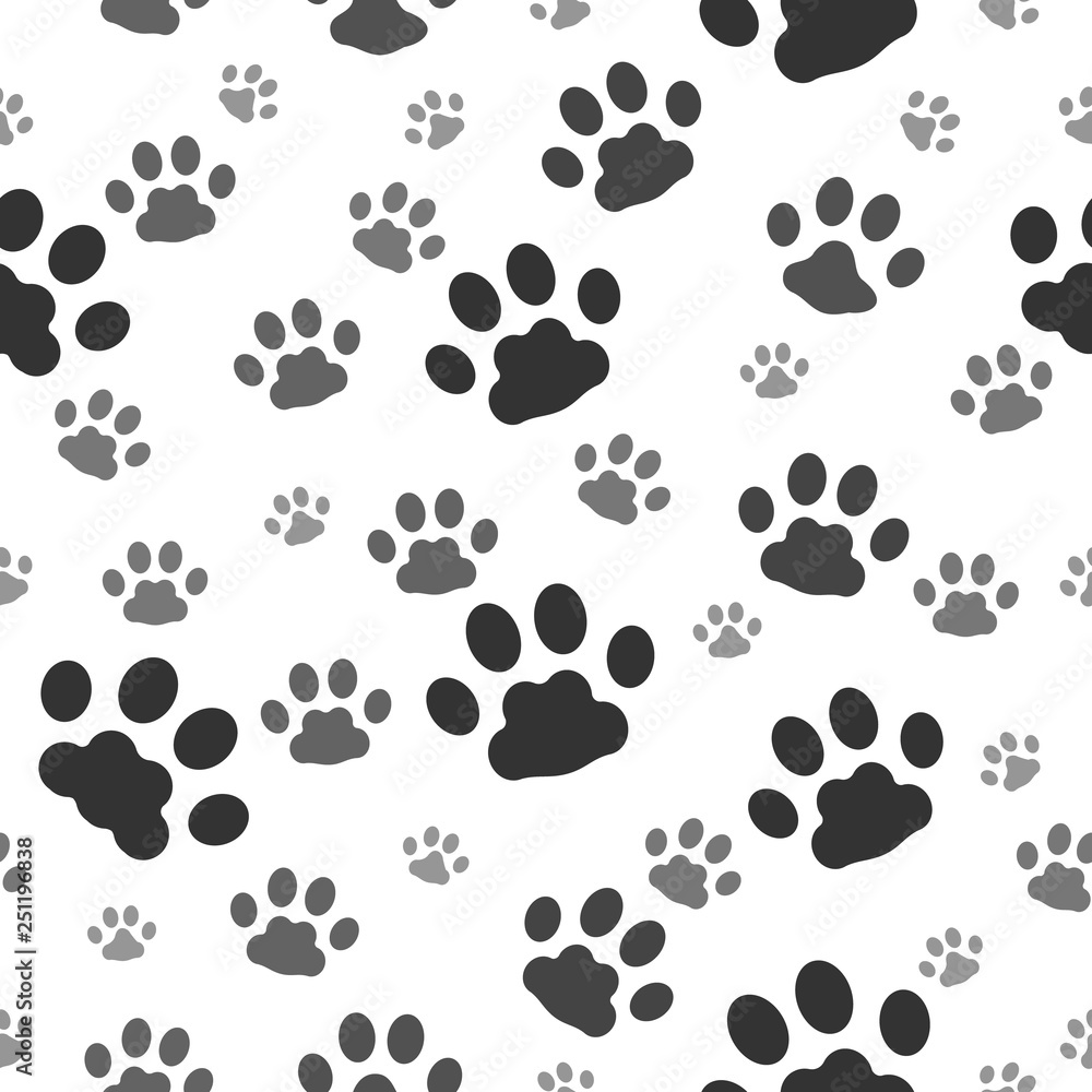 Paw prints seamless pattern Paw prints seamless pattern