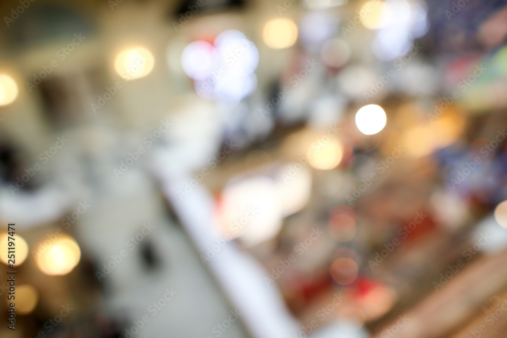 Bokeh in the mall as an abstract background