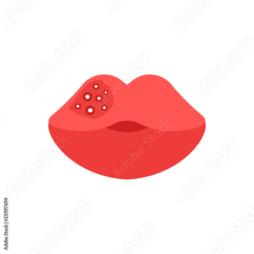 Herpes icon, linear sign isolated on white background