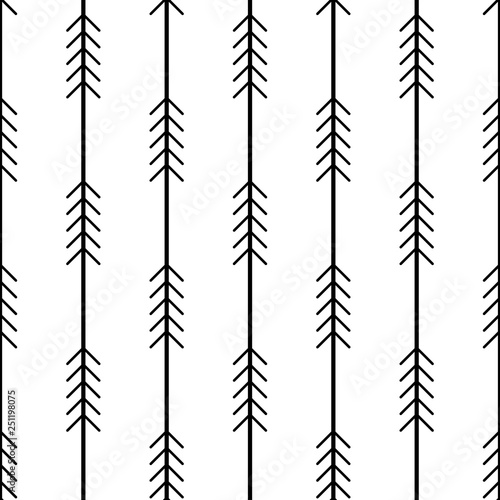 seamless background of black upward arrow pattern on white