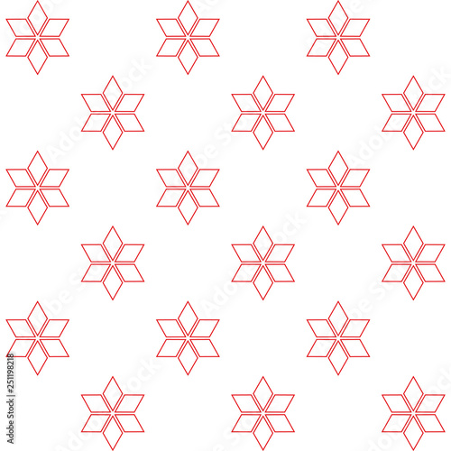 seamless background of red diamond stars on white