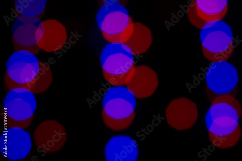 Colorful abstract blured bokeh from lights at night