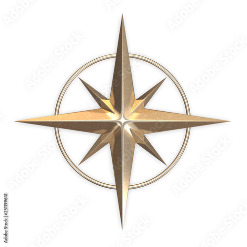 Wind rose sign 3d rendering