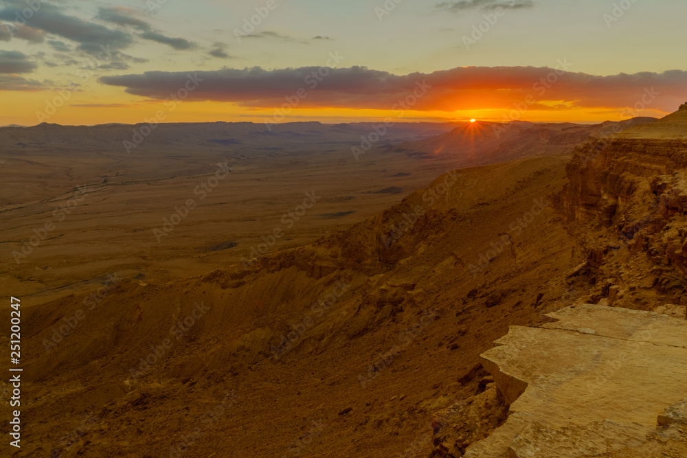 Sunset view of Makhtesh (crater) Ramon