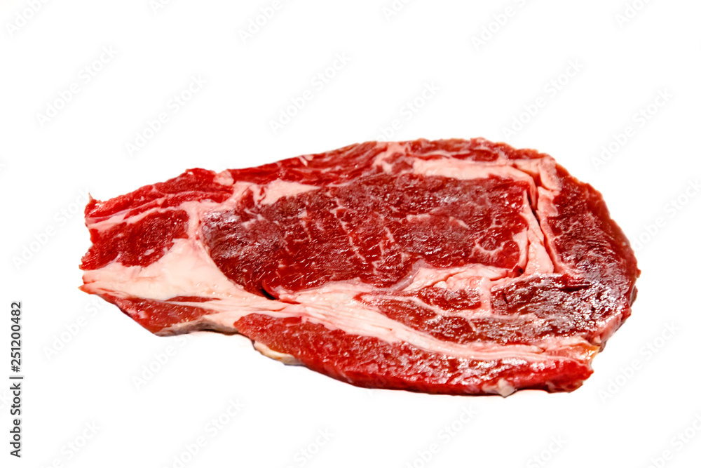 Fototapeta premium Entrecot (antrecot) marbled beef on white isolated background
