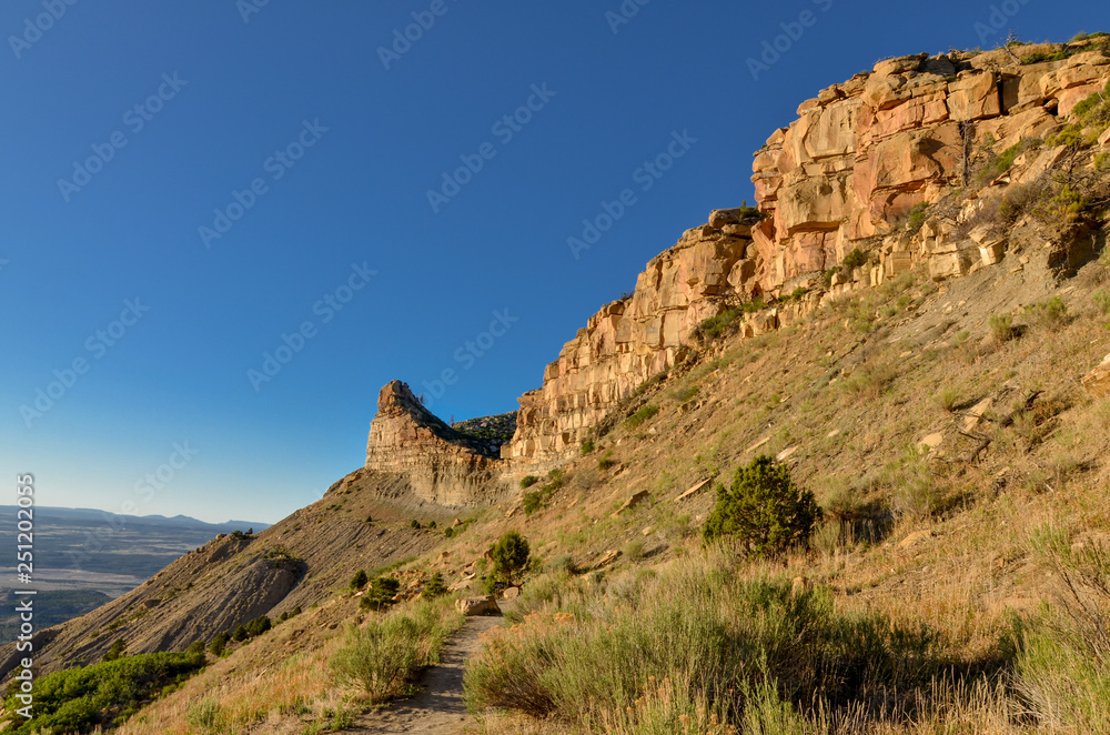 The Knife Edge rocks at sunset in Mesa Verde National Park (Montezuma county, Colorado)