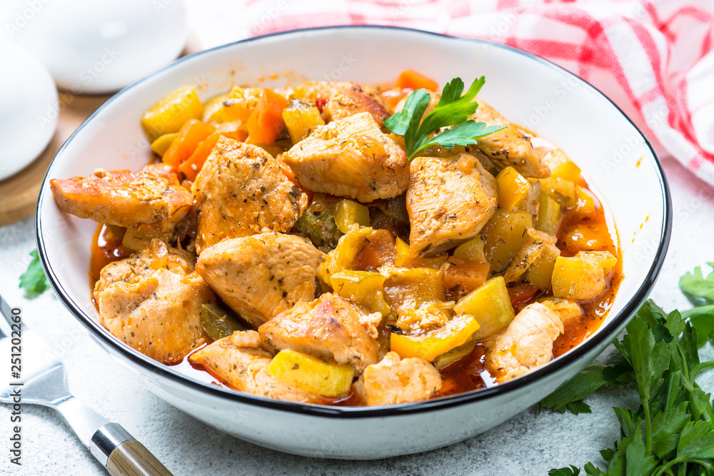 Chicken stew with vegetables. Chicken stew with vegetables.