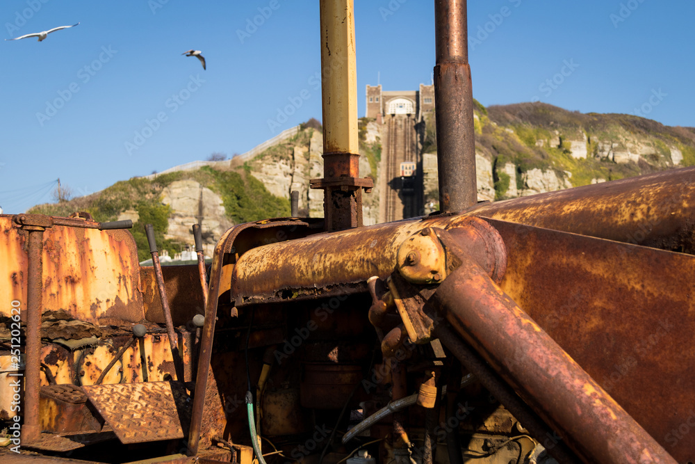 Rusty machinery in Old Hastings