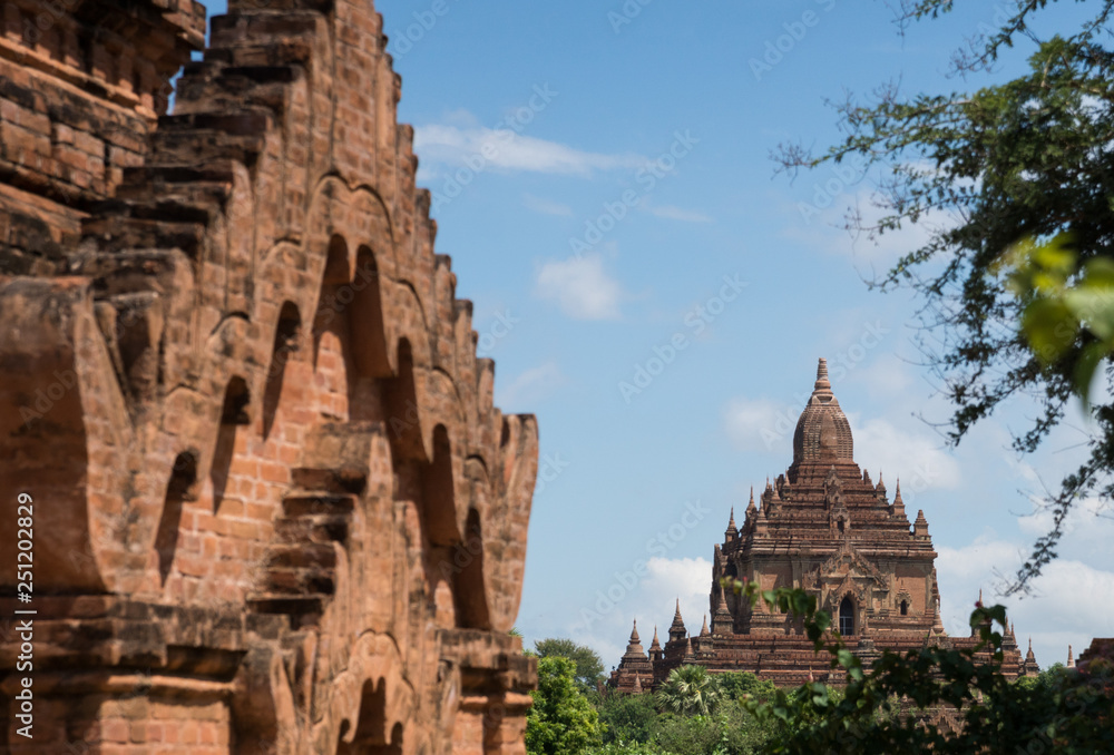 different view on pagoda at bagan field in myanmar different view on pagoda at bagan field in myanmar