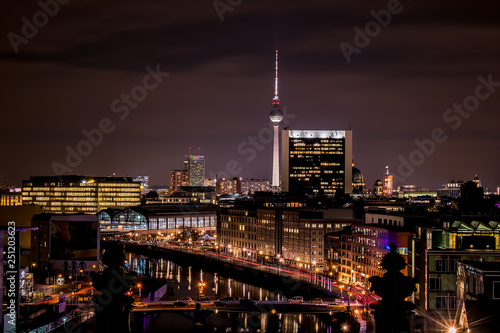 Berlin skyline at night