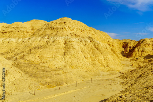 Landscape of lissan marl rocks along the Arava Peace Road photo