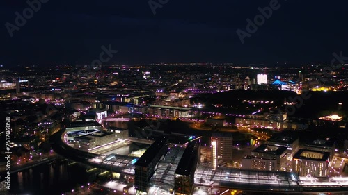 Wallpaper Mural Aerial Germany Berlin June 2018 Night 30mm 4K Inspire 2 Prores  Aerial video of downtown Berlin in Germany at night Torontodigital.ca