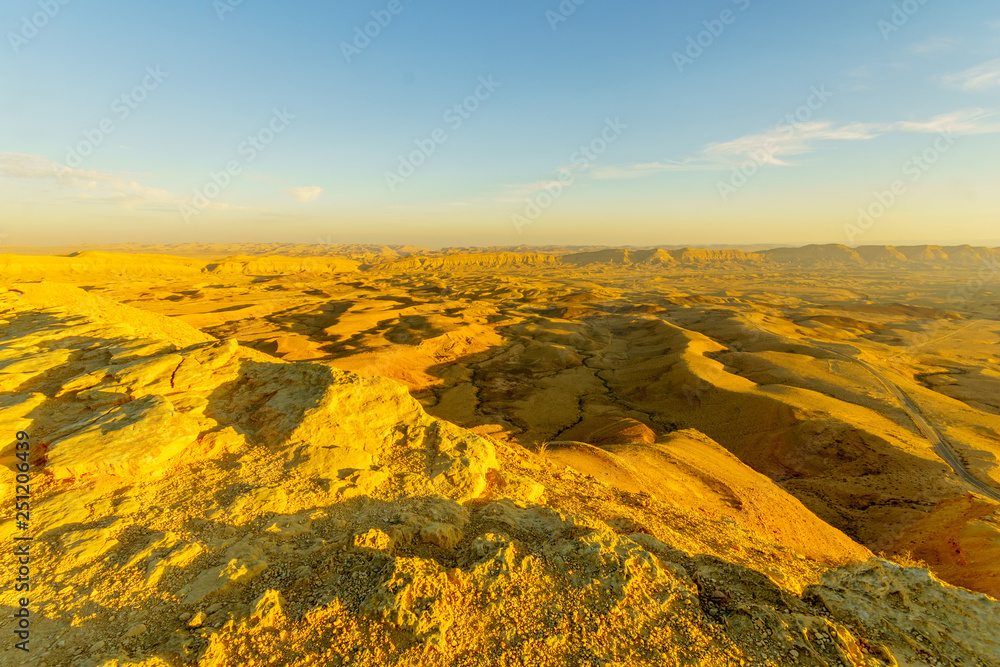 Sunset view of HaMakhtesh HaGadol (the big crater)