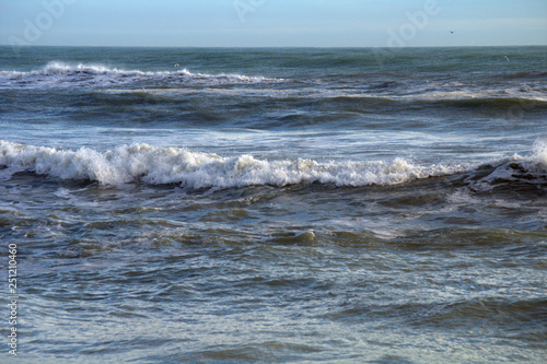 waves breaking on the beach,horizon,wind,seascape,foam,panorama,view,sea