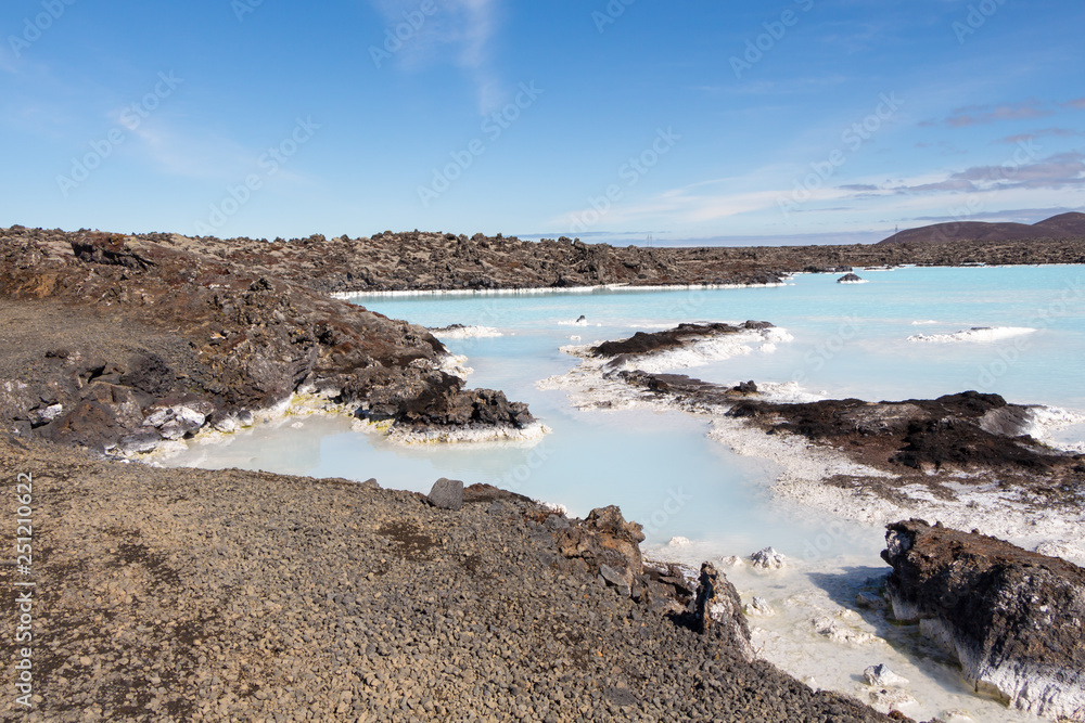 blue lagoon geothermal hot sea waters in cold volcanic lava blue lagoon geothermal hot sea waters in cold volcanic lava