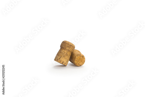 Wine corks isolated on white background