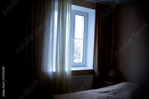 Simple bedroom in hotel room