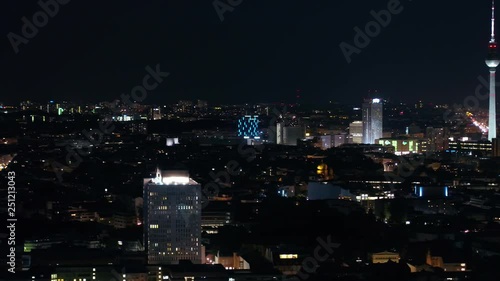 Wallpaper Mural Aerial Germany Berlin June 2018 Night 90mm Zoom 4K Inspire 2 Prores  Aerial video of downtown Berlin in Germany at night with a zoom lens. Torontodigital.ca