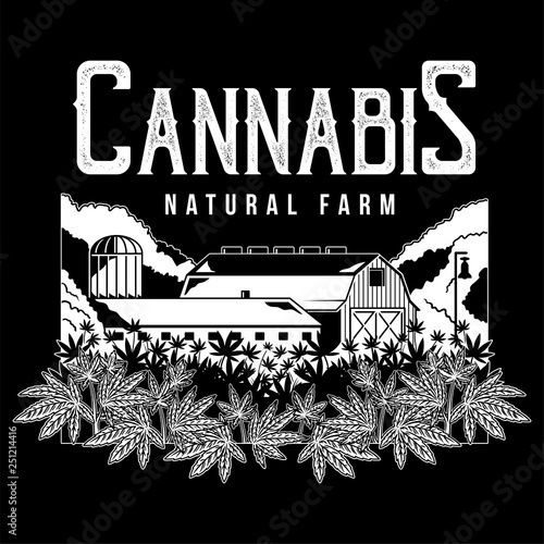 Cannabis natural farm print 