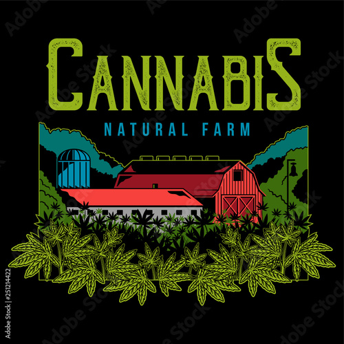 Cannabis natural farm print 
