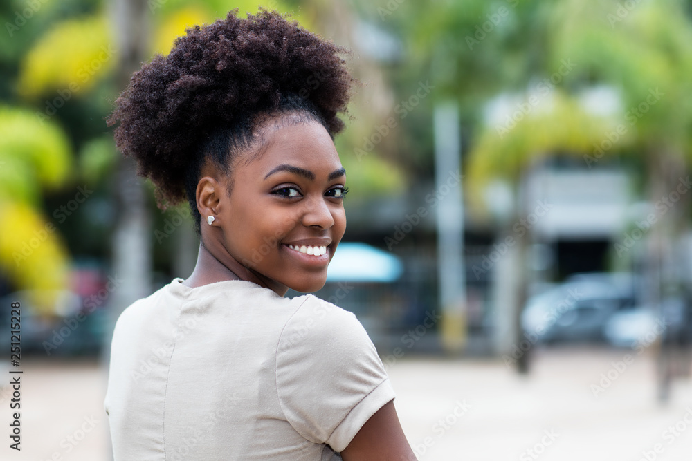 Beautiful caribbean woman with afro hair Beautiful caribbean woman with afro hair